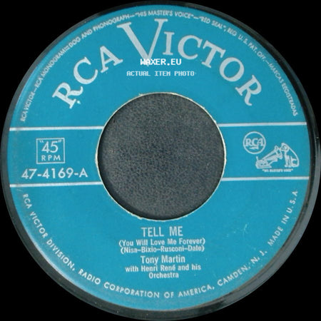 Tony Martin, Tony Martin & Tony Martin With Henri René And His Orchestra / Tony Martin With Henri René And His Orchestra - Do You Really Love Me? / Tell Me (You Will Love Me Forever) side B