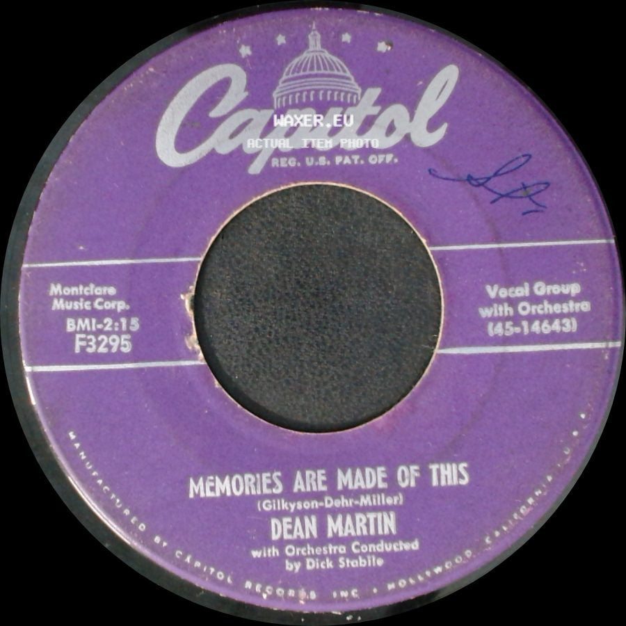 Dean Martin - Memories Are Made Of This / Change Of Heart side A