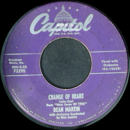 Dean Martin - Memories Are Made Of This / Change Of Heart side B