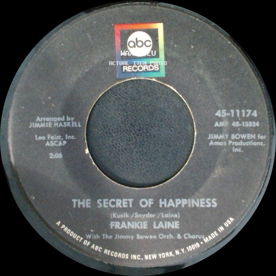 Frankie Laine - You Gave Me A Mountain / The Secret Of Happiness side B