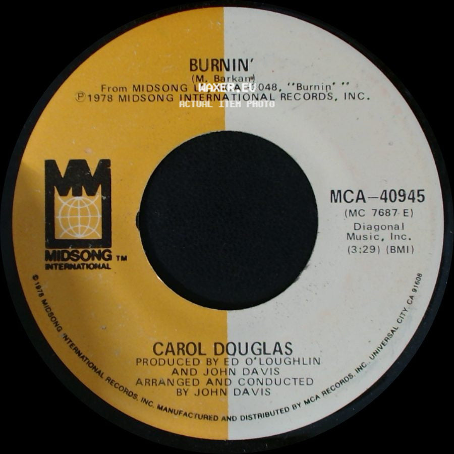 Carol Douglas - Let's Get Down To Doin' It Tonight / Burnin' side B