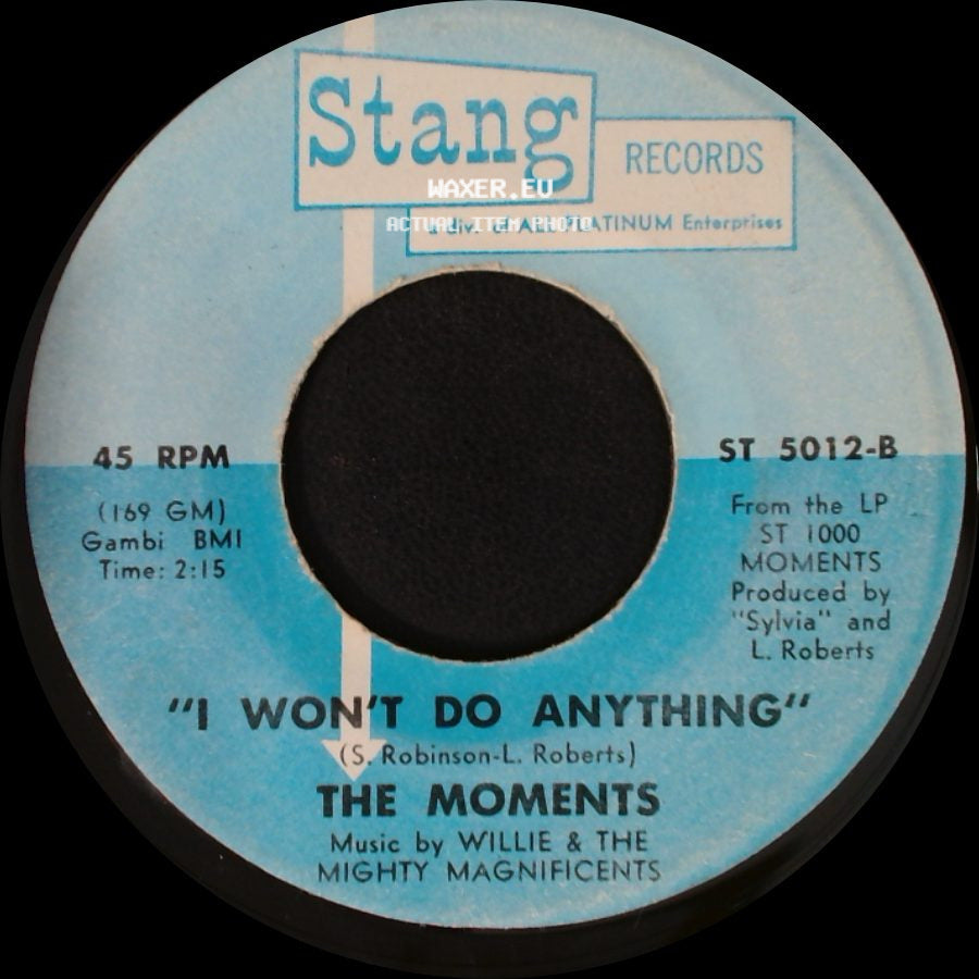 The Moments - Love On A Two-Way Street / I Won't Do Anything side B