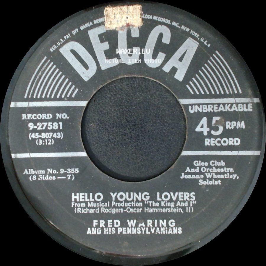 Fred Waring And His Pennsylvanians - Hello Young Lovers / Something Wonderful side A