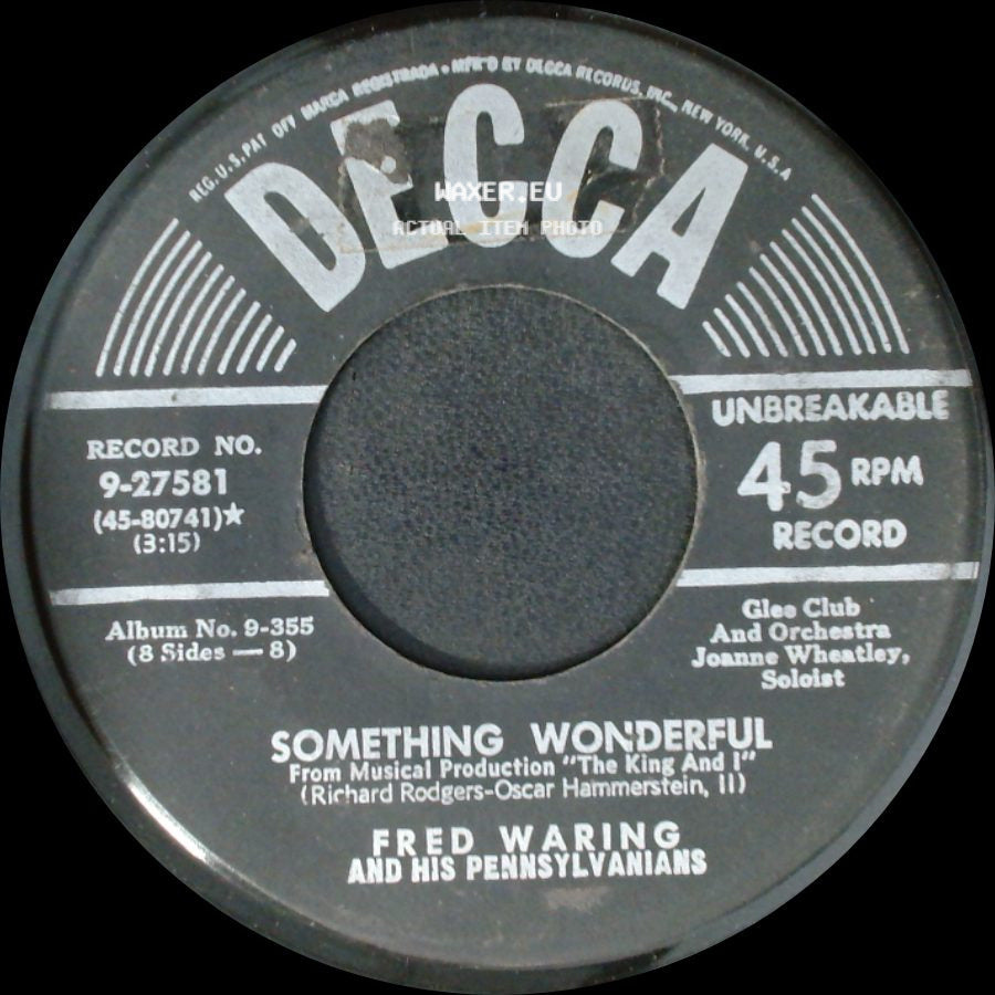 Fred Waring And His Pennsylvanians - Hello Young Lovers / Something Wonderful side B