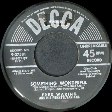 Fred Waring And His Pennsylvanians - Hello Young Lovers / Something Wonderful side B