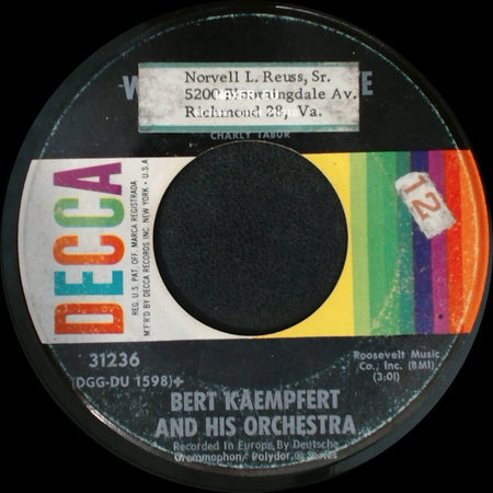 Bert Kaempfert And His Orchestra - Unknown Title A / Tenderly side A