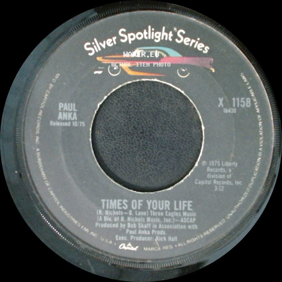 Paul Anka - Times Of Your Life / I Don't Like To Sleep Alone side A