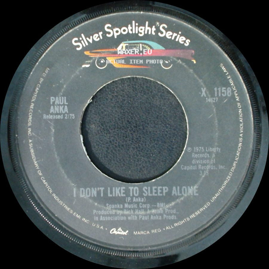 Paul Anka - Times Of Your Life / I Don't Like To Sleep Alone side B