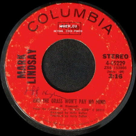Mark Lindsay - And The Grass Won't Pay No Mind / Funny How Little Men Care side A