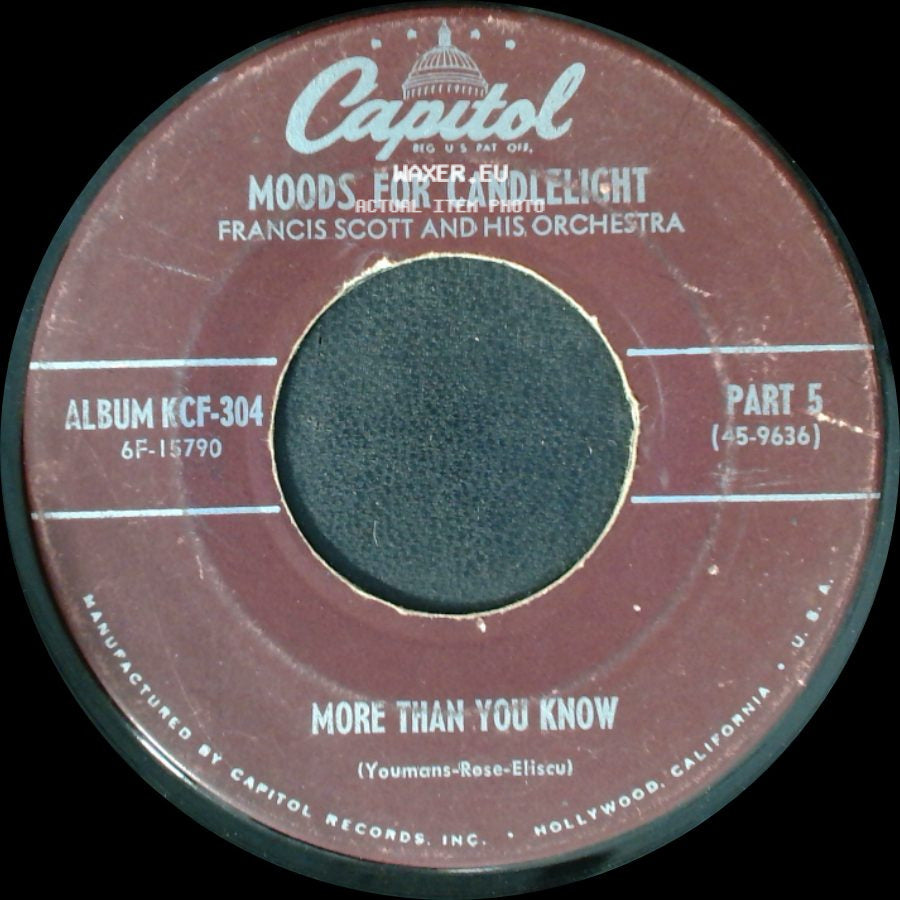 Francis Scott And His Orchestra - More Than You Know / How Deep Is The Ocean (How High Is The Sky) side A