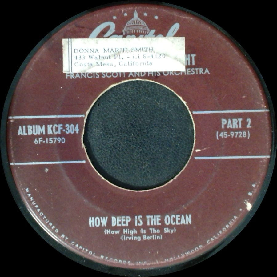Francis Scott And His Orchestra - More Than You Know / How Deep Is The Ocean (How High Is The Sky) side B