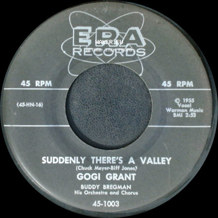Gogi Grant - Love Is / Suddenly There's A Valley side B
