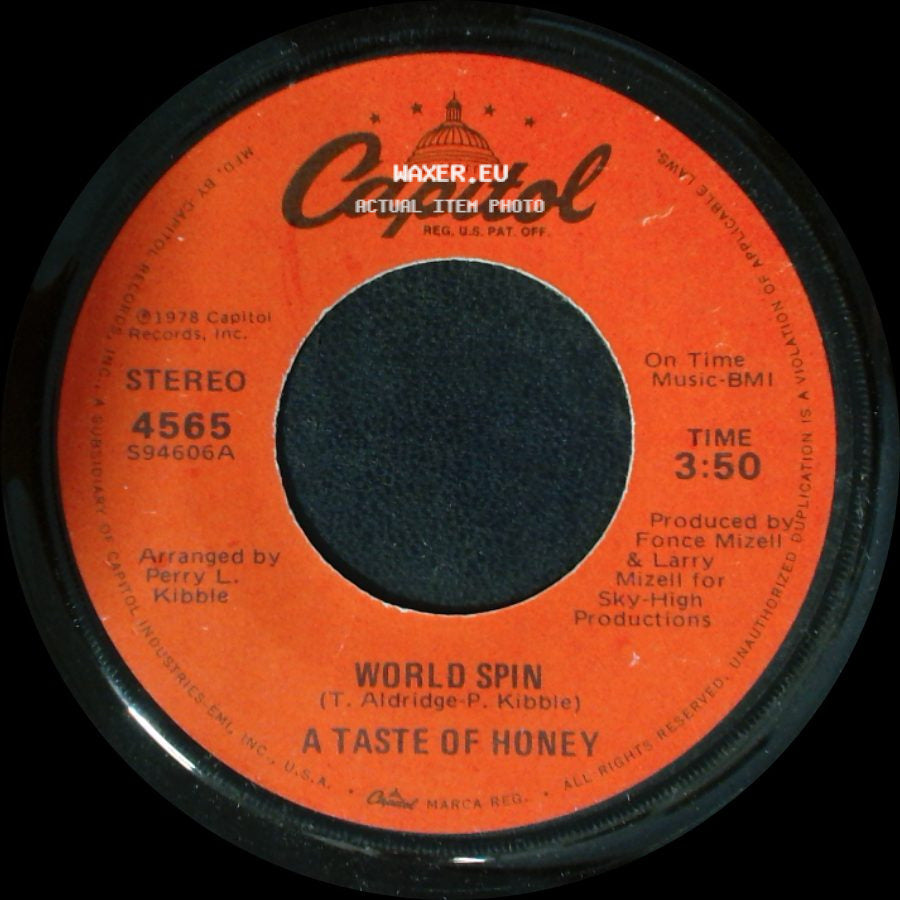 A Taste Of Honey - Boogie Oogie Oogie / World Spin side B