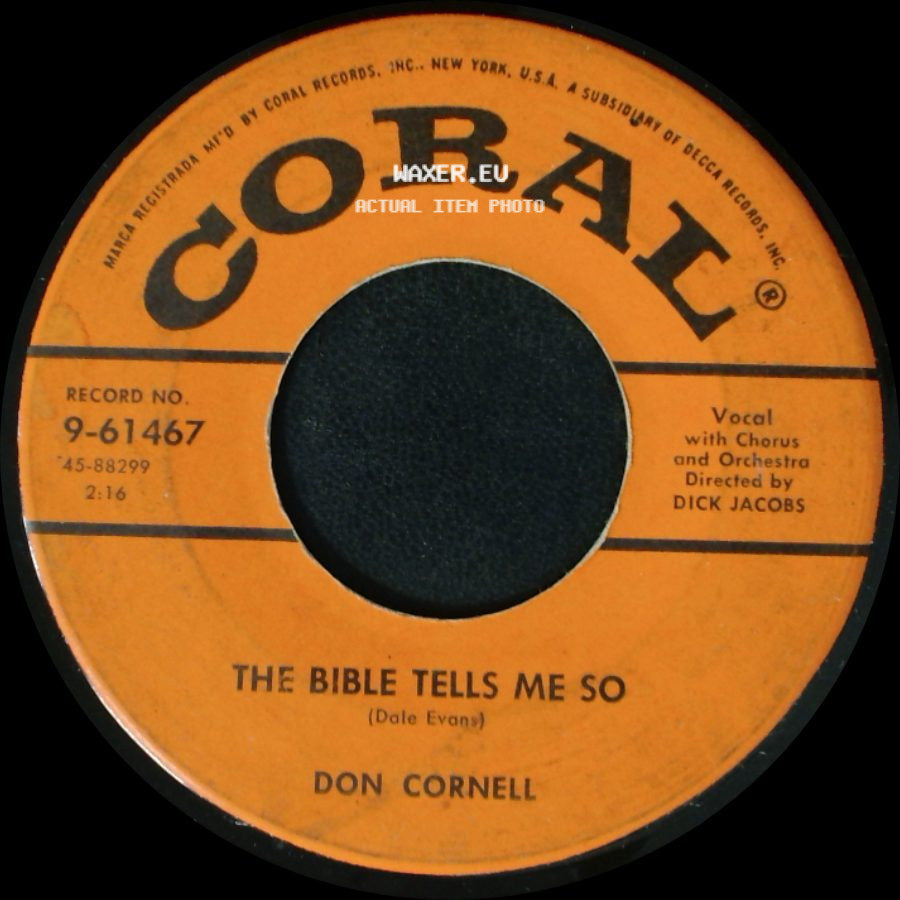 Don Cornell - The Bible Tells Me So / Love Is A Many-Splendored Thing side A