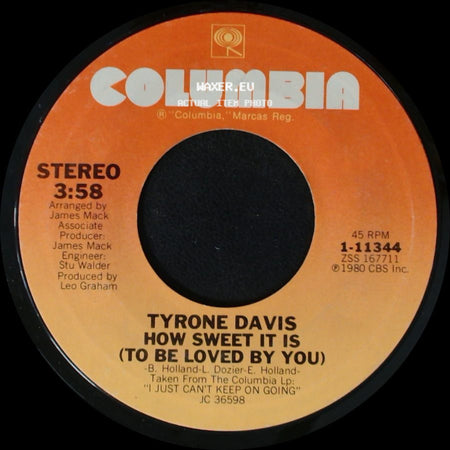 Tyrone Davis - I Can't Wait / How Sweet It Is (To Be Loved By You) side B