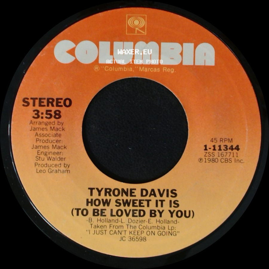 Tyrone Davis - I Can't Wait / How Sweet It Is (To Be Loved By You) side B
