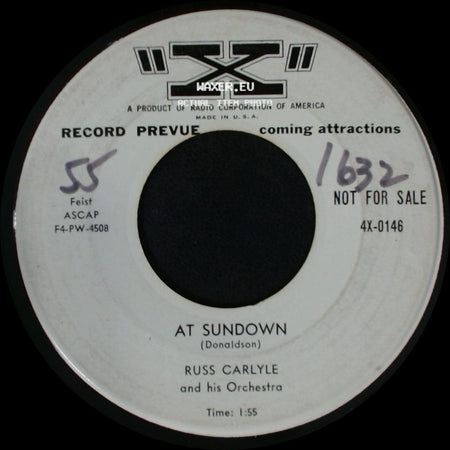 Russ Carlyle And His Orchestra - At Sundown / Shepherd Boy side A
