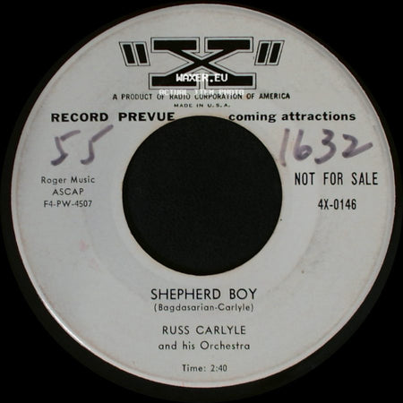 Russ Carlyle And His Orchestra - At Sundown / Shepherd Boy side B