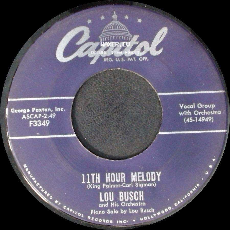 Lou Busch And His Orchestra - The Charming Mademoiselle From Paris, France / 11Th Hour Melody side B