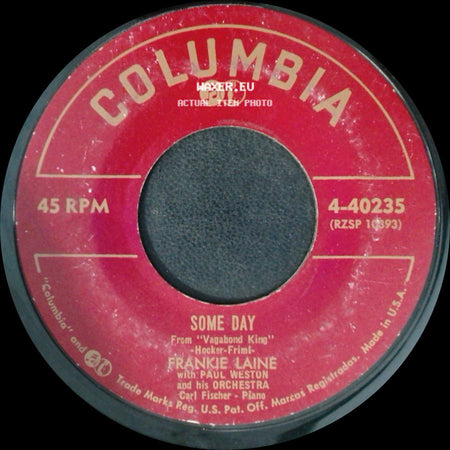 Frankie Laine With Paul Weston And His Orchestra - There Must Be A Reason / Some Day side B