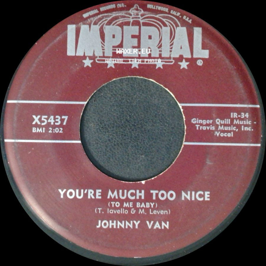 Johnny Van - I Used To Live Here Kid / You're Much Too Nice (To Me Baby) side B