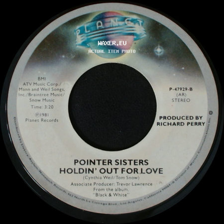 Pointer Sisters - Holdin' Out For Love / Slow Hand side A