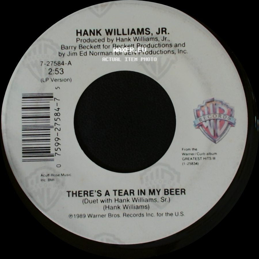 Hank Williams, Jr. - There's A Tear In My Beer / You Brought Me Down To Earth side A