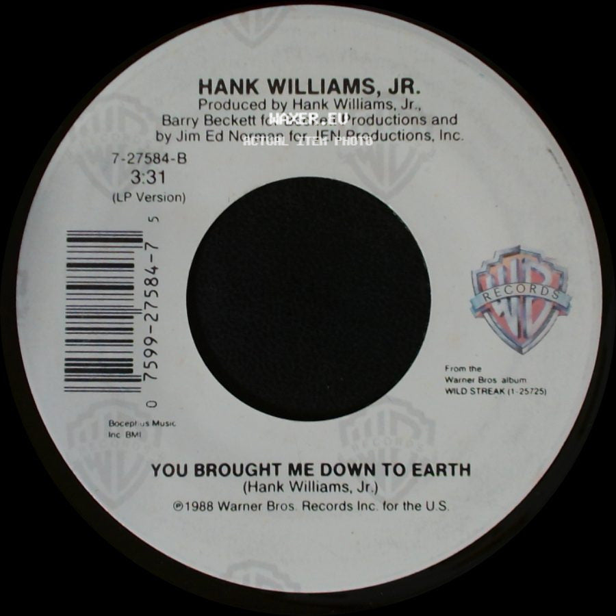 Hank Williams, Jr. - There's A Tear In My Beer / You Brought Me Down To Earth side B