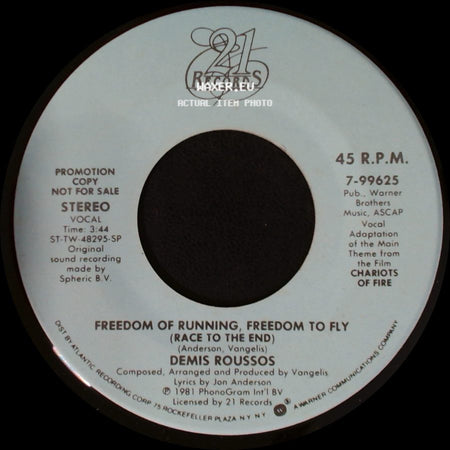 Demsis Roussos - Freedom Of Running, Freedom To Fly (Race To The End) / Freedom Of Running, Freedom To Fly (Race To The End) side A