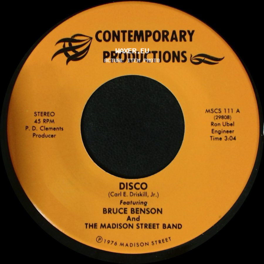 Bruce Benson And The Madison Street Band - Disco / After Love side A