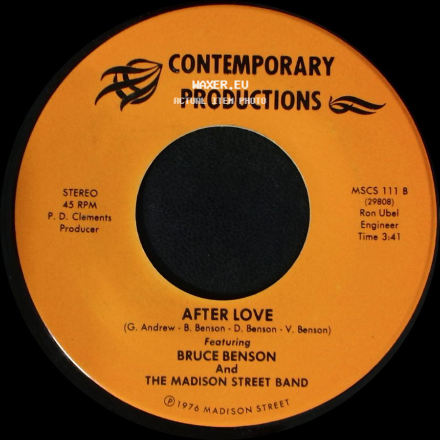 Bruce Benson And The Madison Street Band - Disco / After Love side B