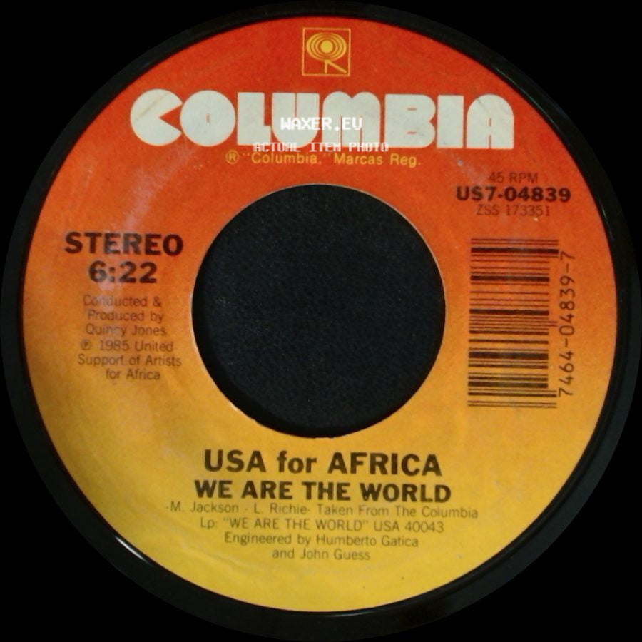 Usa For Africa / Quincy Jones - We Are The World / Grace side A