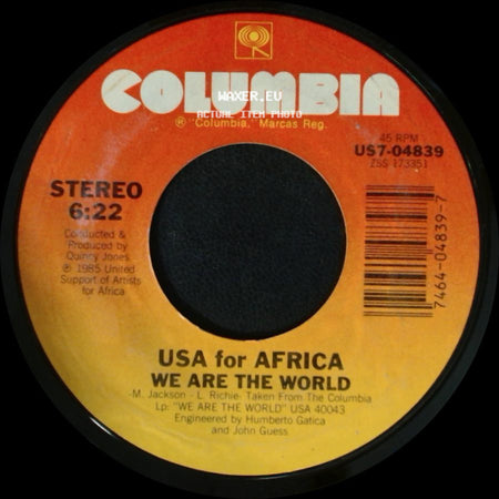 Usa For Africa / Quincy Jones - We Are The World / Grace side A