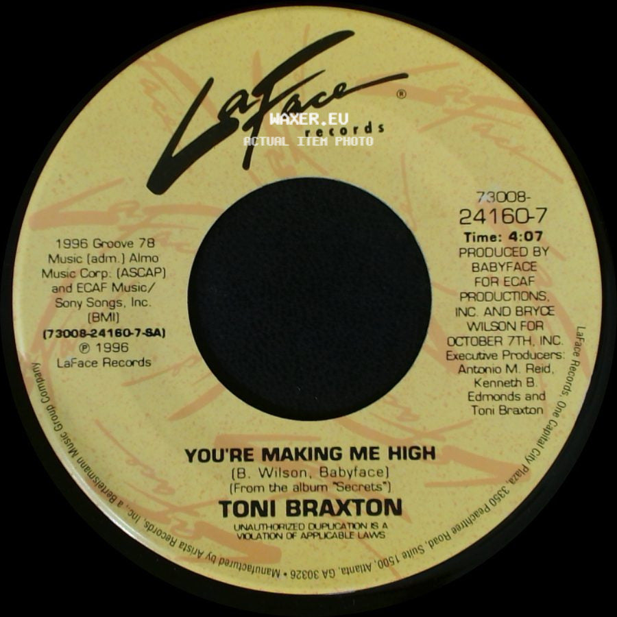 Toni Braxton - Let It Flow / You're Making Me High side B