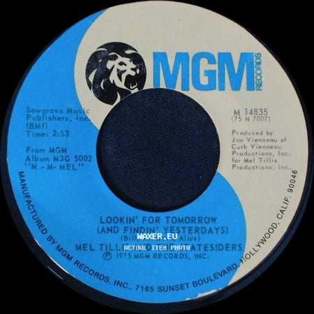 Mel Tillis And The Statesiders - Tennessee Banjo Man / Lookin' For Tomorrow (And Findin' Yesterdays) side B
