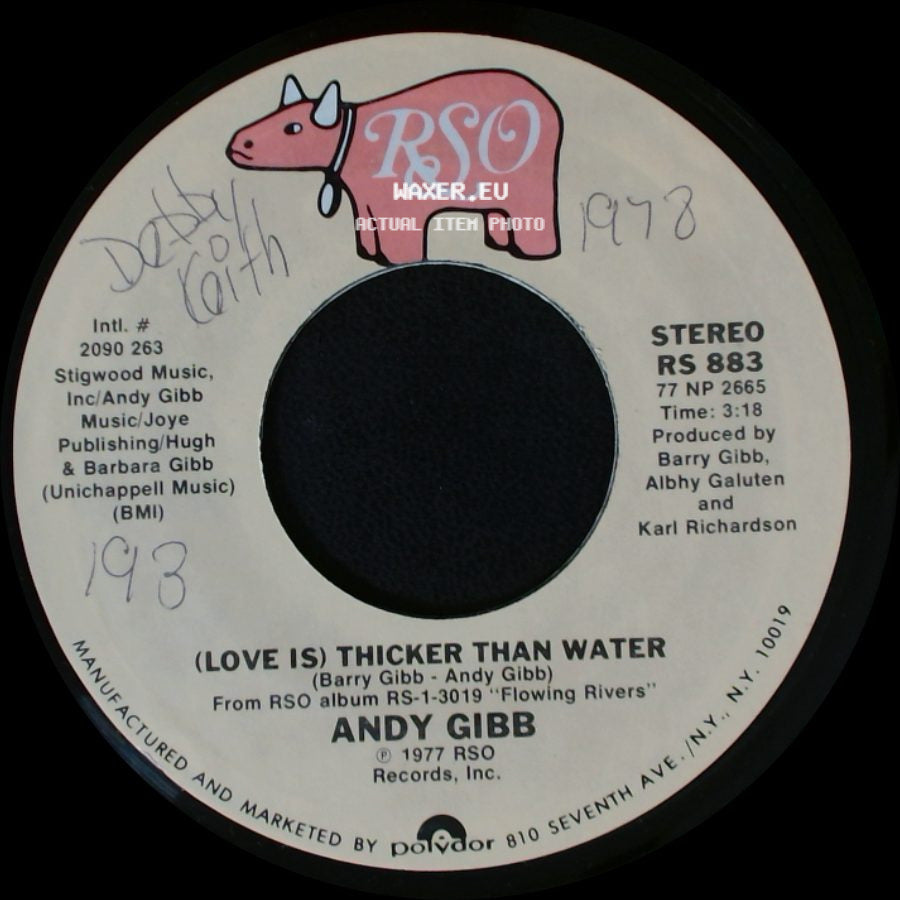 Andy Gibb - (Love Is) Thicker Than Water / Words And Music side A