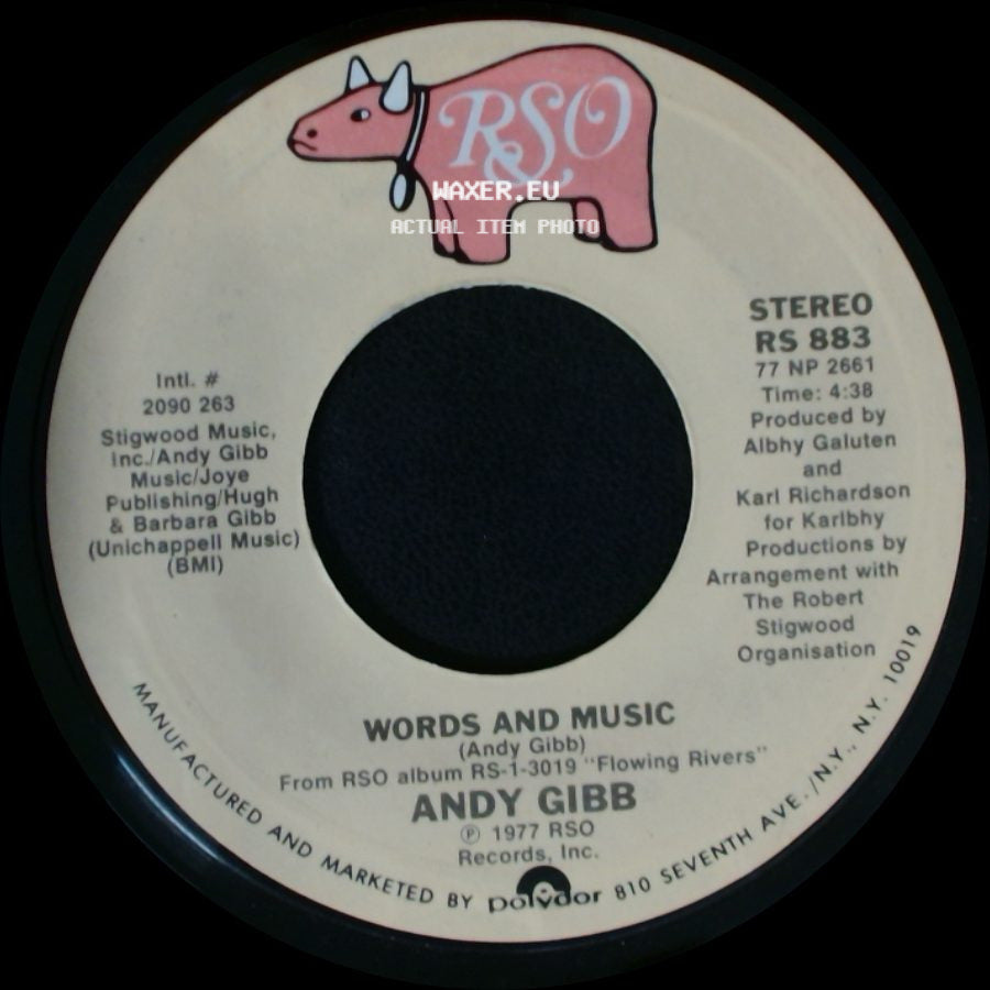 Andy Gibb - (Love Is) Thicker Than Water / Words And Music side B