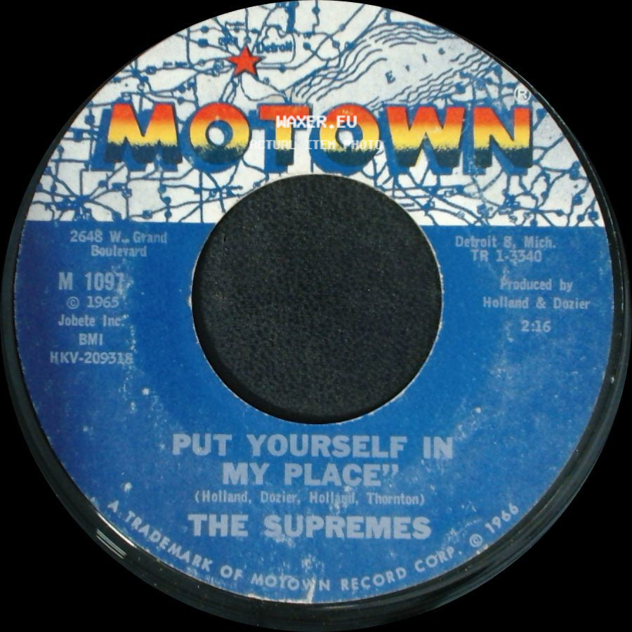 The Supremes - You Can't Hurry Love / Put Yourself In My Place side B