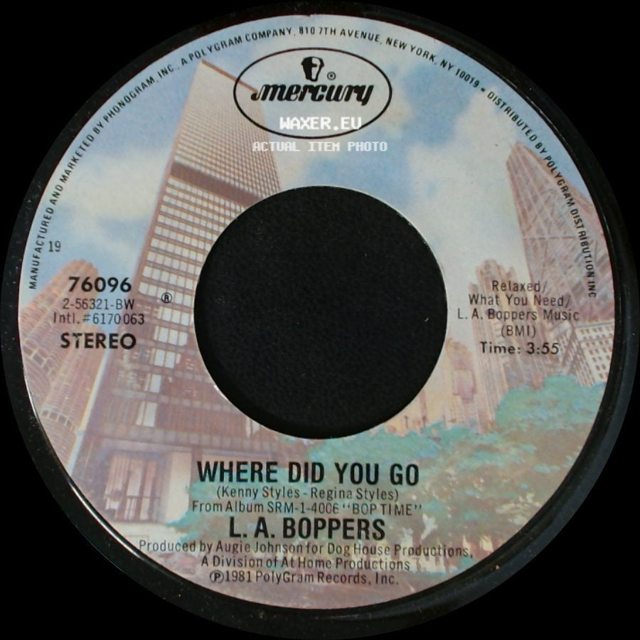 L. A. Boppers - La La Means I Love You / Where Did You Go side B