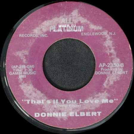 Donnie Elbert - "That's If You Love Me" / "Where Did Our Love Go" side A