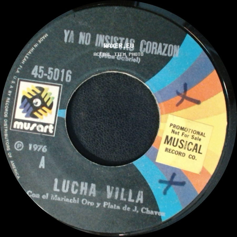 Lucha Villa - Ya No Insistas Corazon / Cuando Te Duela El Corazon side A