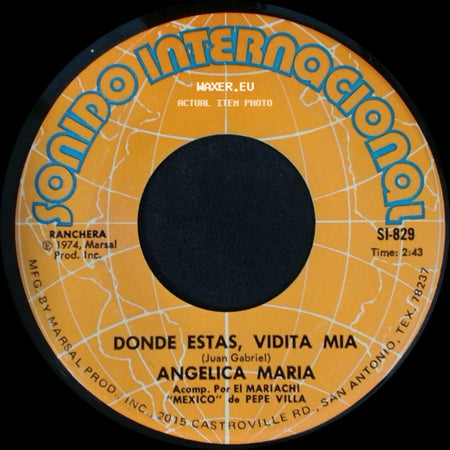 Angelica Maria - Donde Estas, Vidita Mia / Nos Vemos Mañana side A