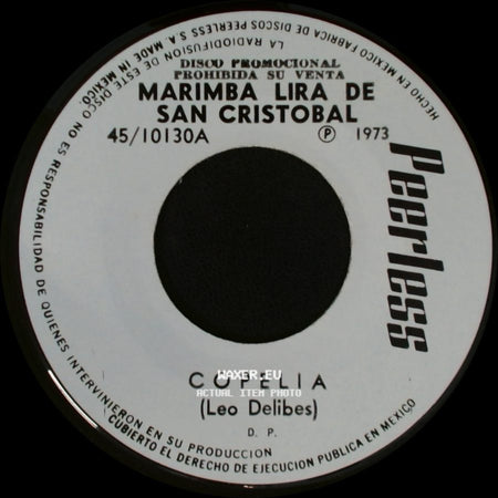 Orquesta De Venus Rey / Marimba Lira De San Cristobal - Jota Aragonesa (Chueca Y Valverde) / Copelia side B