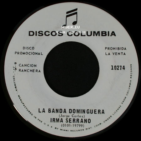 Irma Serrano / La Banda Dominguera Irma Serrano - El Chicle / Unknown Title B side B