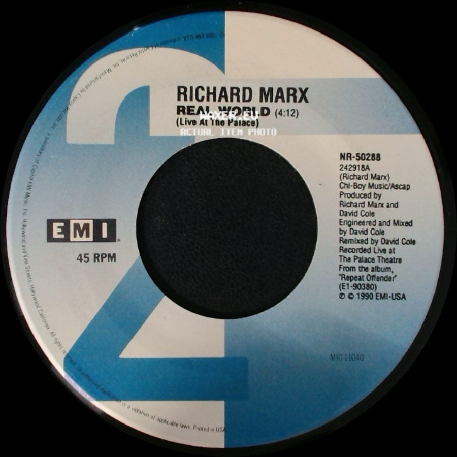 Richard Marx - Children Of The Night (4:10) (Single Version) / Real World (Live At The Palace) side B