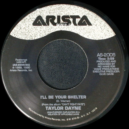 Taylor Dayne - Ain't No Good / I'll Be Your Shelter side B
