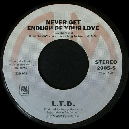 L.T.D. - Make Someone Smile, Today! / Never Get Enough Of Your Love side B