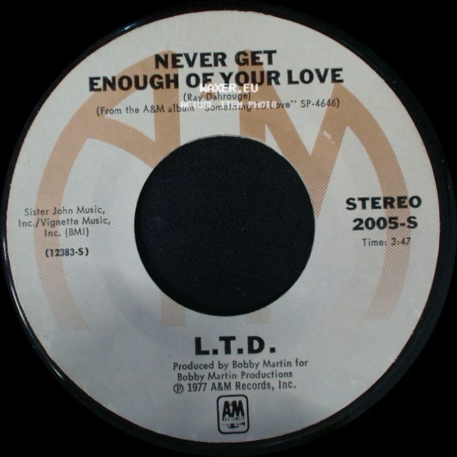 L.T.D. - Make Someone Smile, Today! / Never Get Enough Of Your Love side B