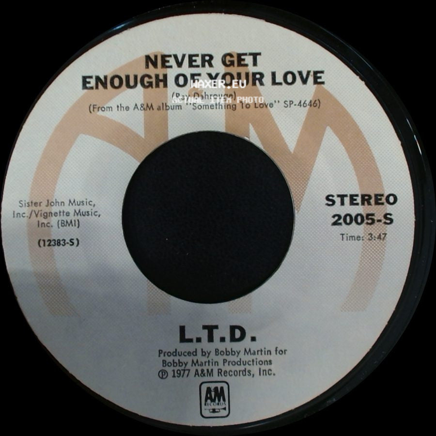 L.T.D. - Make Someone Smile, Today! / Never Get Enough Of Your Love side B