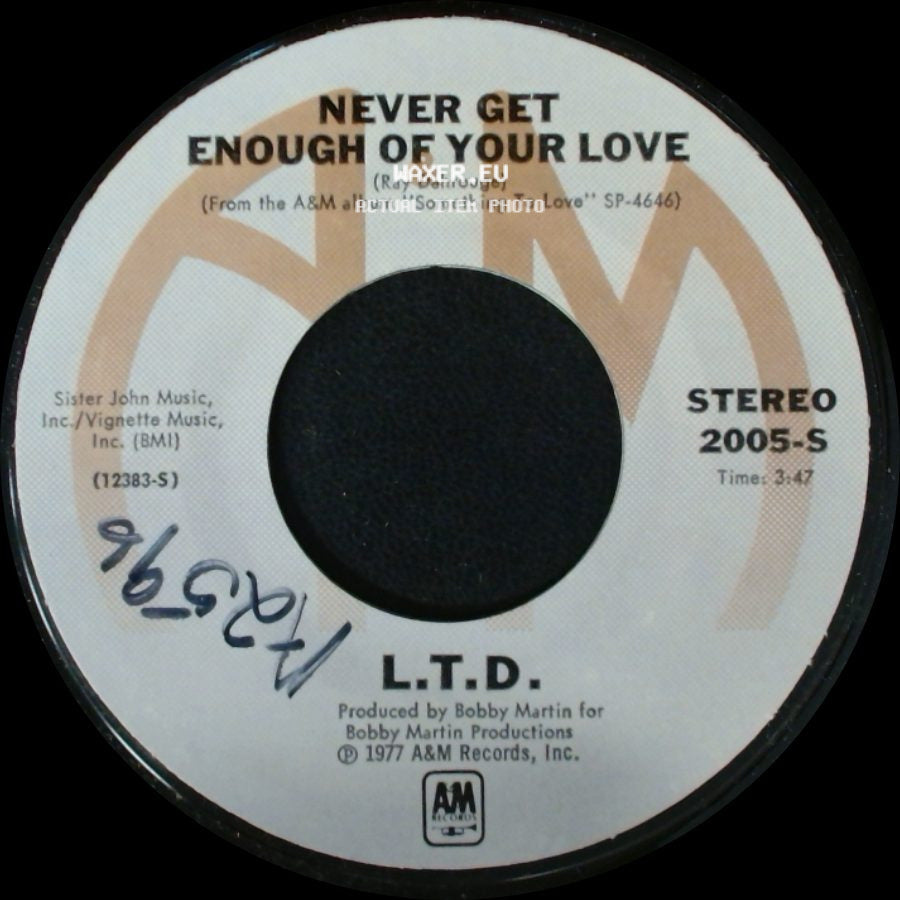 L.T.D. - Make Someone Smile, Today! / Never Get Enough Of Your Love side B